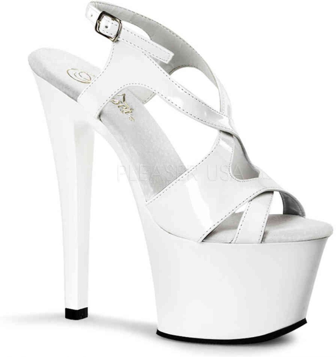 EU 40 = US 10 | SKY-330 | 7 Heel, 2 3/4 Criss-Cross Sling Back Sandal